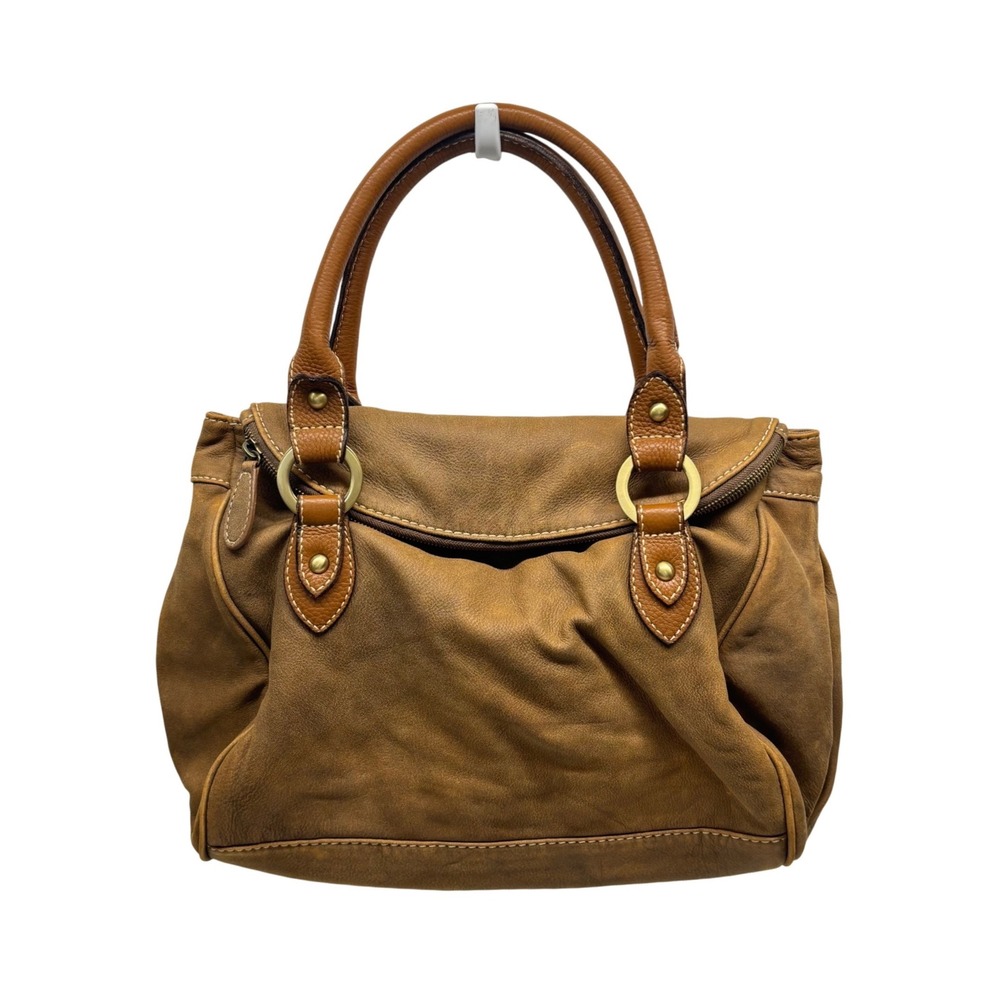 Coldwater Creek Satchel Shoulder Bag Brown Leather Western Boho Slouchy 90s